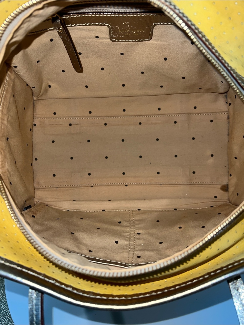 kate spade Yellow Perforated Tote with Metallic Trim - Picture 17 of 17